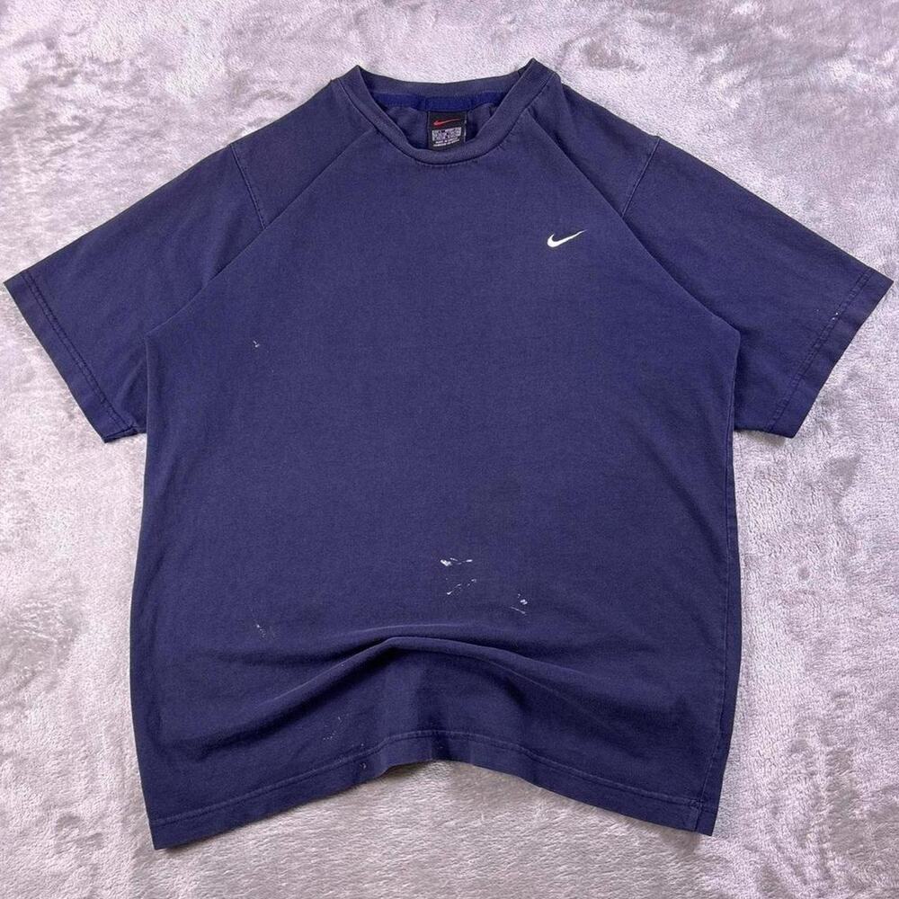 Vintage Nike Swoosh T-Shirt Men’s Large Fit Faded Black Distressed 90s Y2K